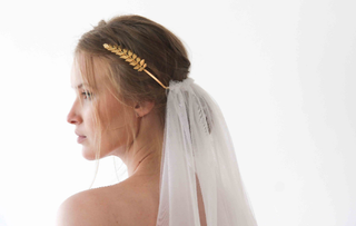 Goddess Crown Headpiece Veil  #4030 bridal Shoulder length Blushfashion