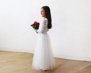 Mini Me Collection Ivory tulle & lace Dress  #1125 dress Blushfashion
