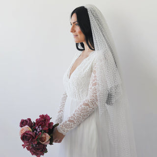 Dots tulle Wedding Veil #4019 Accessories Custom Order Blushfashion LTD