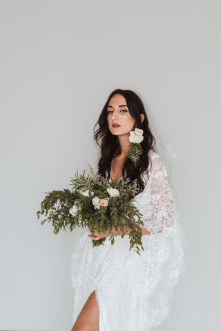 Bestseller Angel Sleeves ,Gipsy layered Bohemian Dress, Maxi lace wedding dress with a slit , Vintage style#1406 Maxi Blushfashion