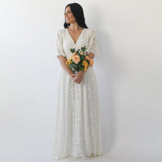 Bestseller Butterfly Sleeves Boho wedding dress with pockets #1267 Maxi Blushfashion