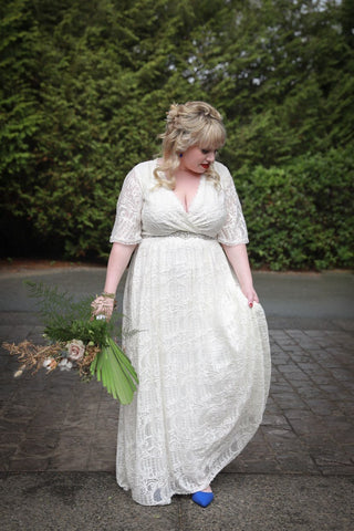 Bestseller Butterfly Sleeves Boho wedding dress with pockets #1267 Maxi Blushfashion