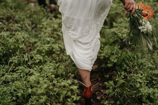 Bestseller Ivory Wrap lace wedding dress with chiffon mesh sleeves #1352 Maxi Blushfashion