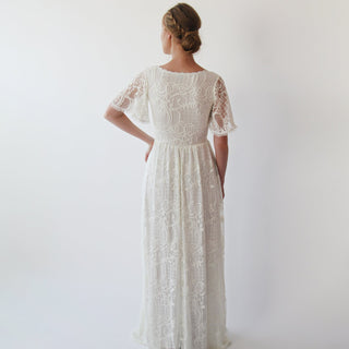 Bestseller Wrap lace bohemian wedding dress #1267 Maxi Blushfashion