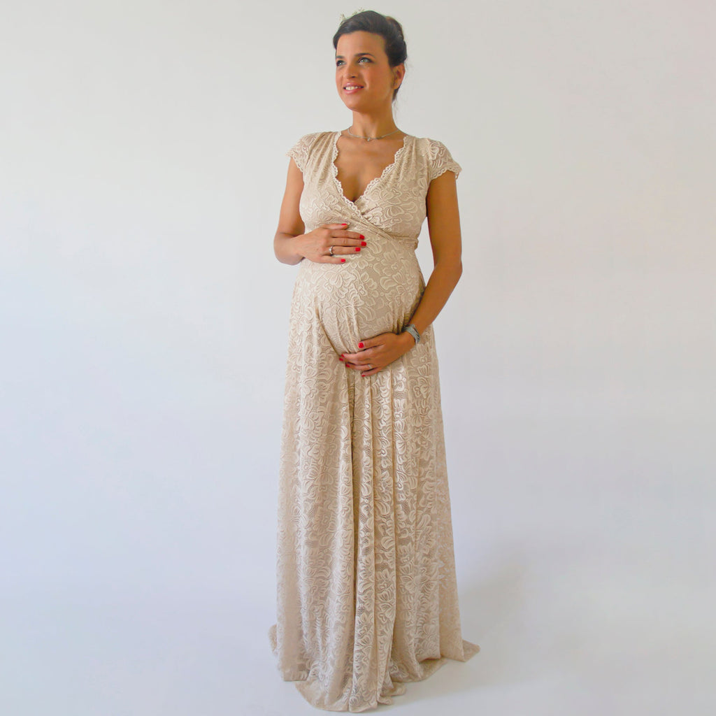 Maternity Cape Sleeves Dress 7009 - Main Image