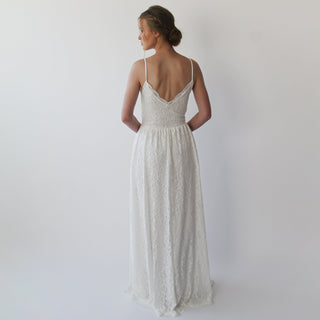 Wrap Straps lace wedding dress with pockets #1238 Maxi Blushfashion