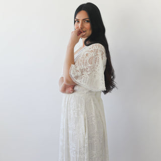 Bestseller Butterfly Sleeves Boho wedding dress with pockets #1267 Maxi XXS-XS Blushfashion
