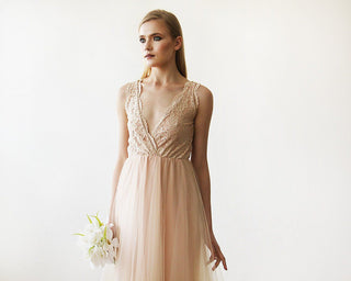 Pink Tulle and Lace Short Dress #1157 Midi Blushfashion