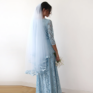Light Blue Wedding veil  #4015 Accessories Blushfashion