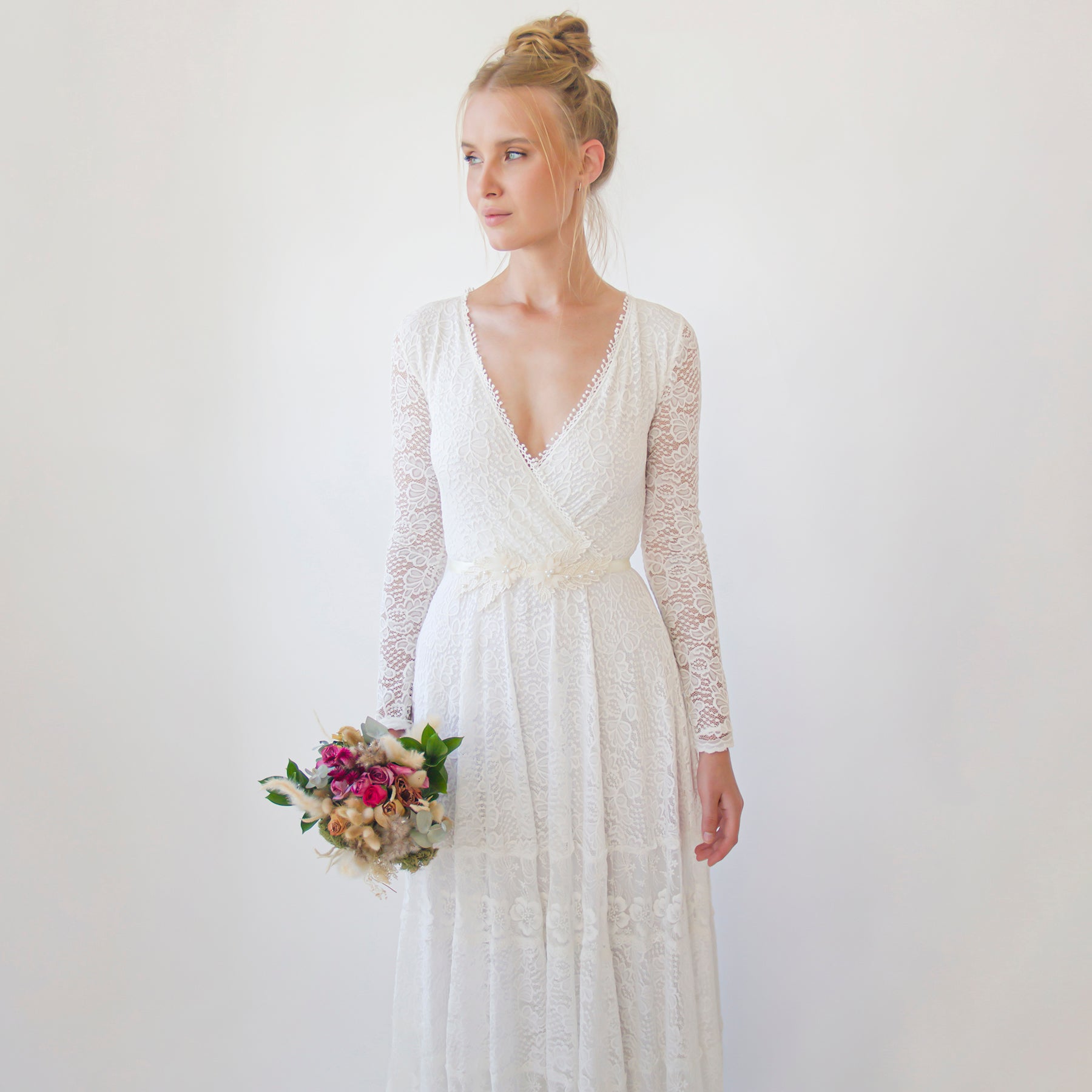 Floral Lace Beaded Sash Belt #4065 Floral Lace Beaded Sash Belt #4065