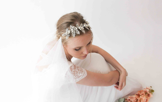 Boho headpiece veil  #4031 bridal Blushfashion