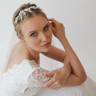 Boho headpiece veil  #4031 bridal Blushfashion