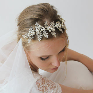 Boho headpiece veil  #4031 bridal Custom Order Blushfashion