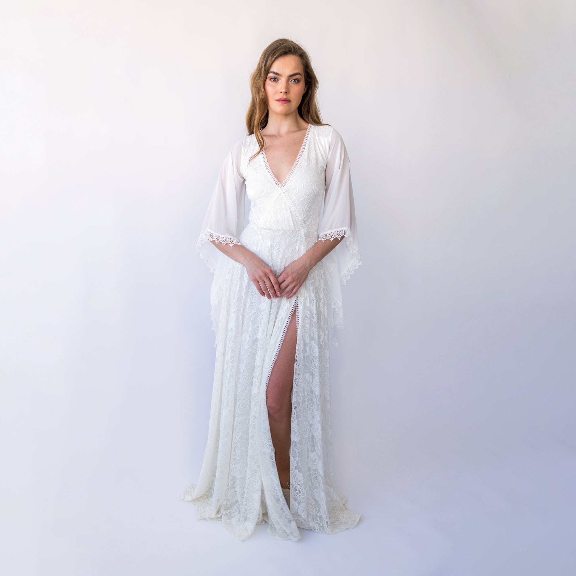 chiffon angel sleeve dress Gipsy layered Dress#1465