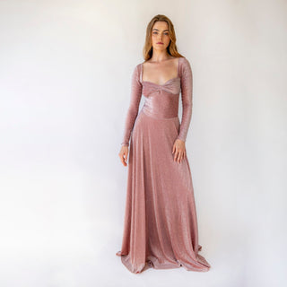 Shimmering Blush Sweetheart, Sexy Festiv Dress With Long Sleeves #1431 Custom Order Blushfashion