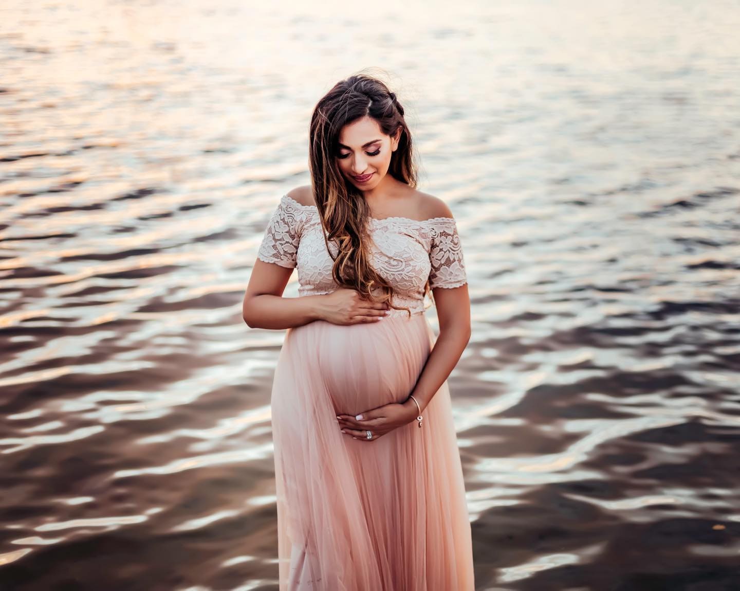 Maternity Blush off-shoulders short sleeves dress #1139 Maternity Blush off-shoulders short sleeves dress #1139
