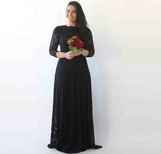 black floral lace back maxi dress Clothing : Maxi Dresses : 'Seren' Black Floral Lace Back Maxi Dress