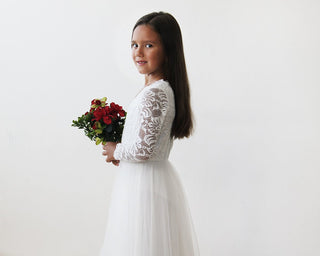 Mini Me Collection Ivory tulle & lace Dress  #1125 dress Blushfashion