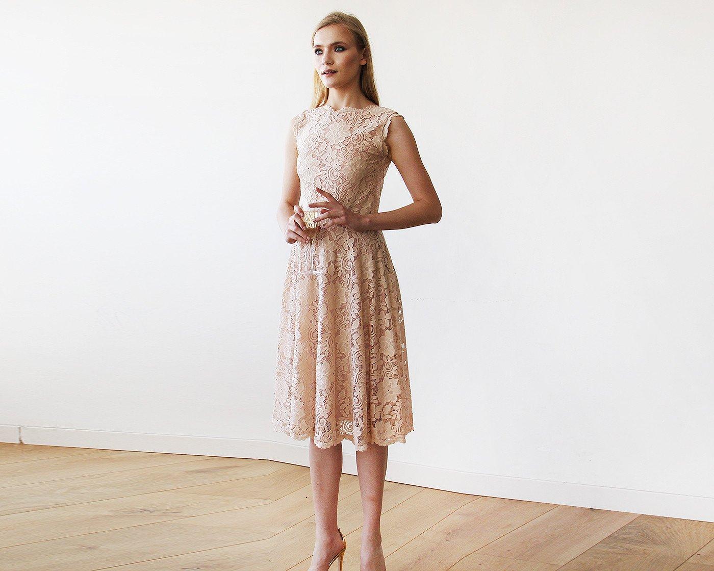 blush midi wedding dress Wild Stars