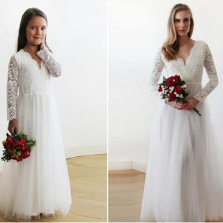 Mini Me Collection Ivory tulle & lace Dress  #1125 dress XS-S Blushfashion