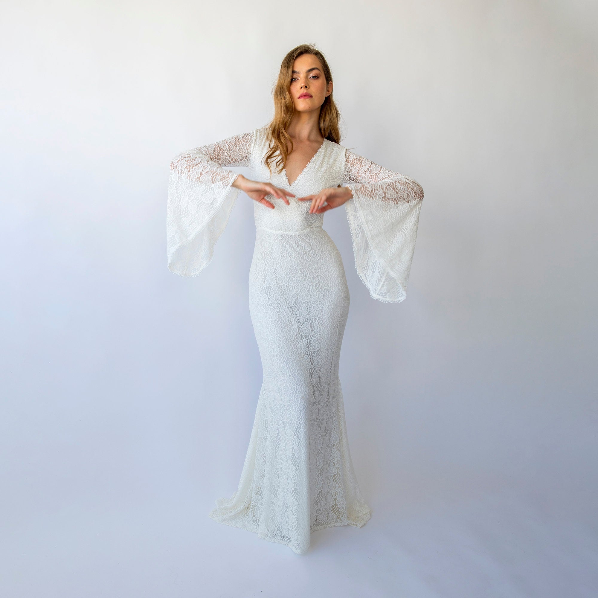 Wrap Neckline Wedding Dress #1470 - Main Image