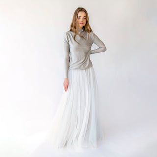 Ivory Dreamy Tulle Skirt, Maxi Romantic style Bridal tulle skirt with a vintage look #3042 Blushfashion