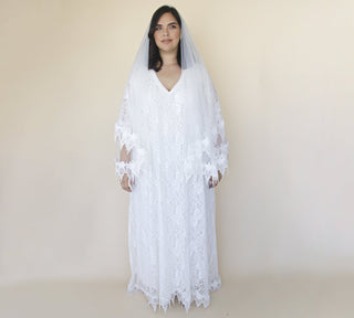 Ivory Tulle Veil, wedding tulle veil, soft wedding veil, custom length veil 4052 Blushfashion