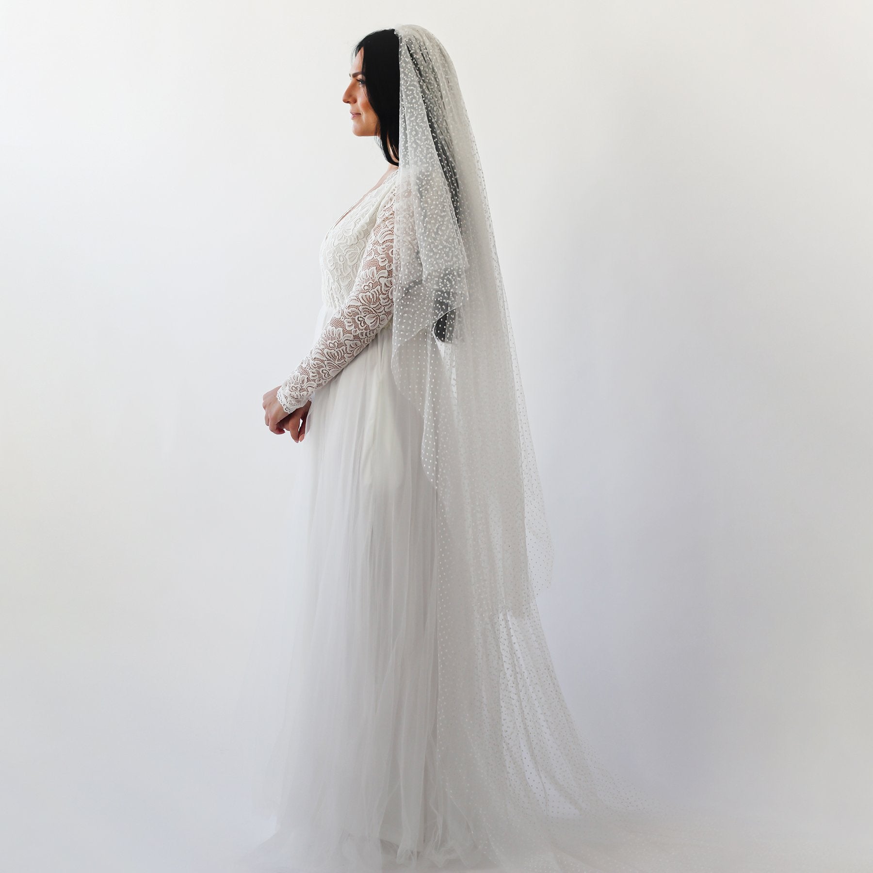 Blushfashion Champagne Wedding Veil #4015 Fingertip Length