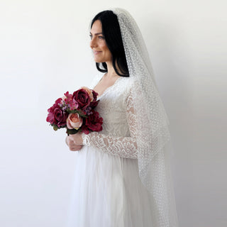 Dots tulle Wedding Veil #4019 Accessories Shoulder length Blushfashion LTD
