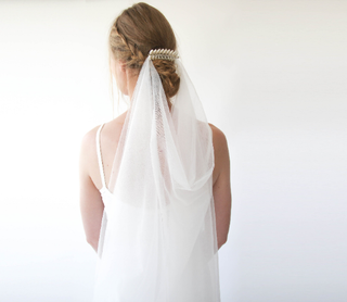Wedding Boho Draped Veil #4032 Accessories Shoulder length Blushfashion LTD