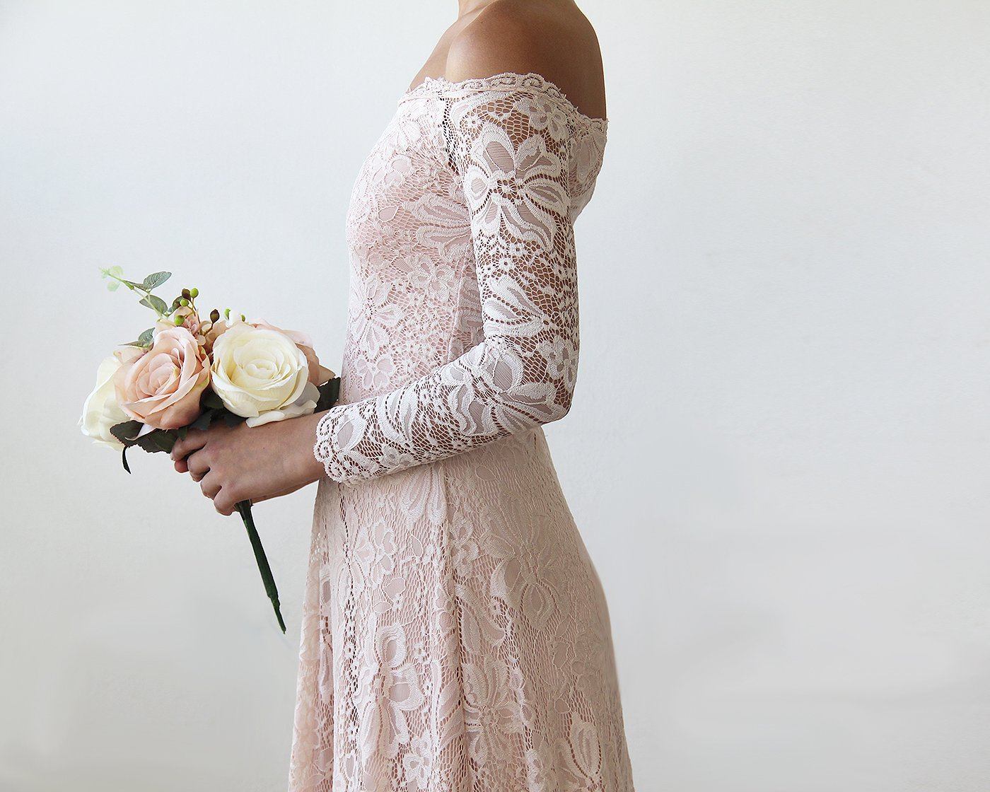 Pink Off-The-Shoulder Dress #1148 Pink Off-The-Shoulder Dress #1148