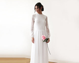High neck & open back wedding dress  #1181 bridal Blushfashion LTD