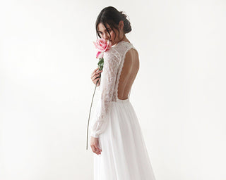 High neck & open back wedding dress  #1181 bridal Blushfashion LTD