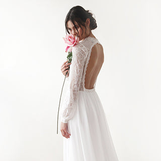 High neck & open back wedding dress  #1181 bridal M-L Blushfashion LTD