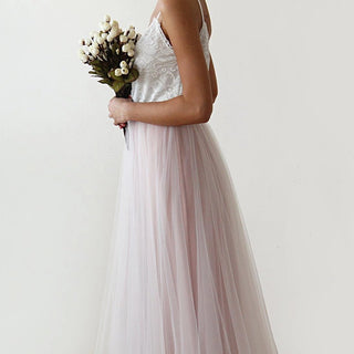 Fairy ivory & pink tulle  dress #1185 Maxi Blushfashion LTD