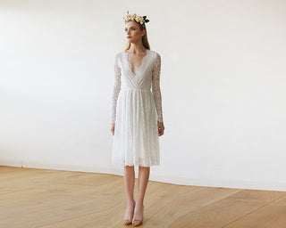 Ivory Lace  Short Bridal Gown #1161 Maxi Blushfashion LTD