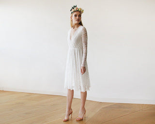 Ivory Lace  Short Bridal Gown #1161 Maxi Blushfashion LTD