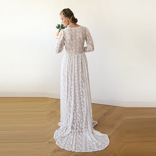 Leaves lace wedding dress #1208 Maxi Blushfashion LTD