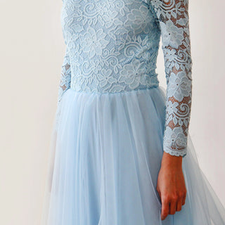 Light Blue Off-The-Shoulder  Dress #1134 Maxi Blushfashion LTD