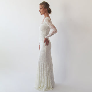Mermaid  wedding dress with square neckline #1245 Maxi Blushfashion LTD