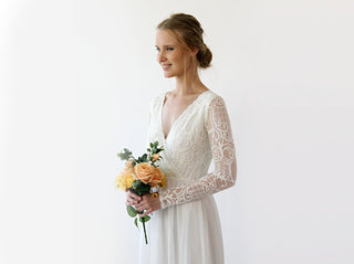 Wrap bohemian lace wedding dress #1242 Maxi Blushfashion LTD