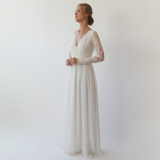 Wrap bohemian lace wedding dress #1242 Maxi Blushfashion LTD