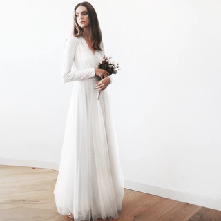 Ivory maxi tulle dress  #1066 Maxi XXS-XS Blushfashion LTD