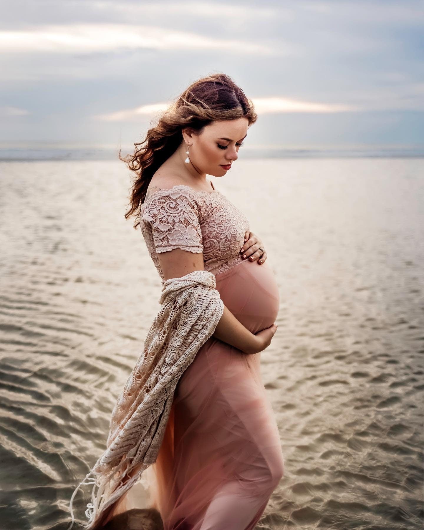 Maternity Blush off-shoulders short sleeves dress #1139 Maternity Blush off-shoulders short sleeves dress #1139