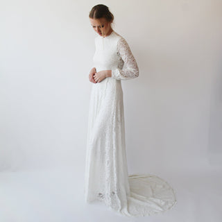 Bestseller Ivory Wedding Dress Open Back #1226 Maxi Blushfashion