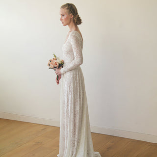 Bestseller Square Neckline Wedding Dress #1259 Maxi Blushfashion