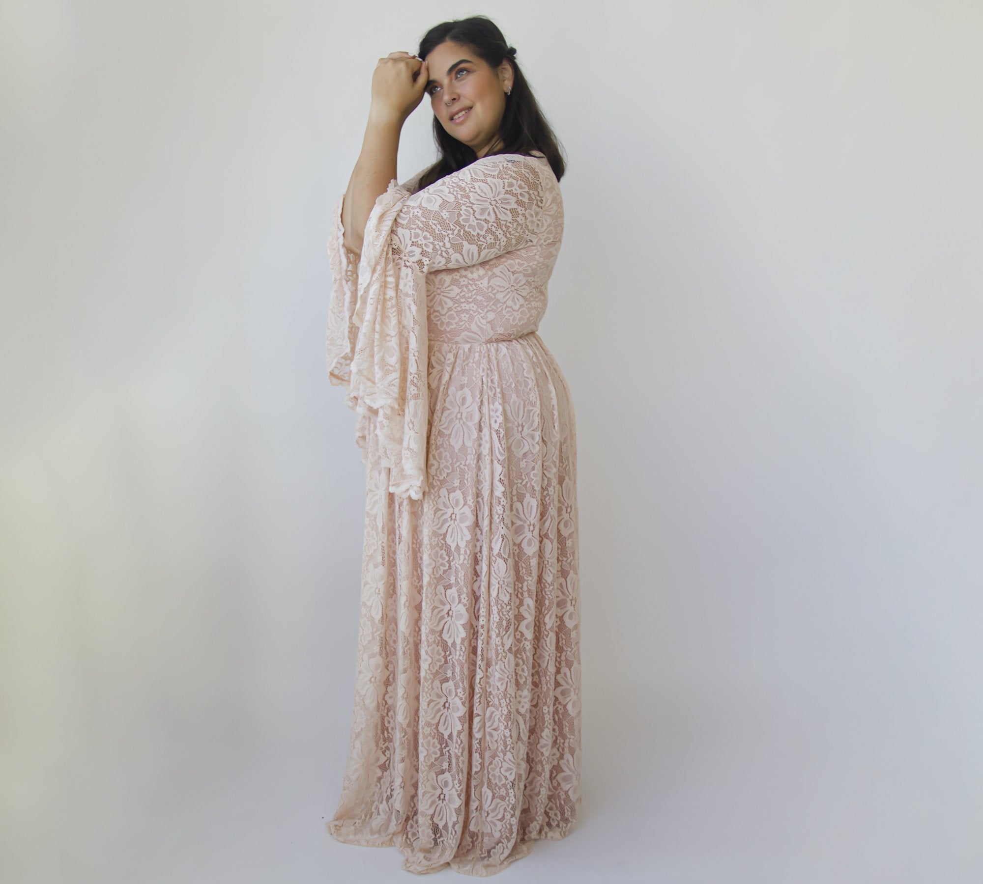 Flare Sleeves Lace Dress #1329 Flare Sleeves Lace Dress #1329