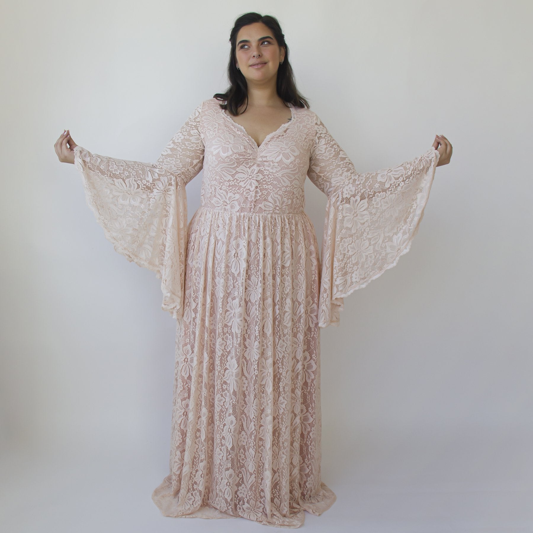 Flare Sleeves Lace Dress #1329 Flare Sleeves Lace Dress #1329
