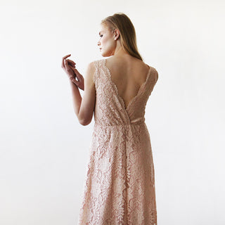 Blush Pink Sleeveless Lace i Gown #1150 Maxi Blushfashion