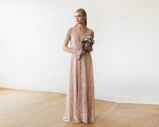 Blush Pink Sleeveless Lace i Gown #1150 Maxi Blushfashion